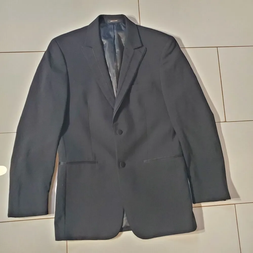 PERRY ELLIS GENO'S WOOL BLAZER BLACK LONG SLEEVE SIZE 35R